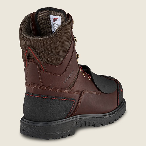 Red Wing Mens Brnr Xp - 8-inch Waterproof Toe Metguard - Safety Boots Brown/Black - 6849LAKWM